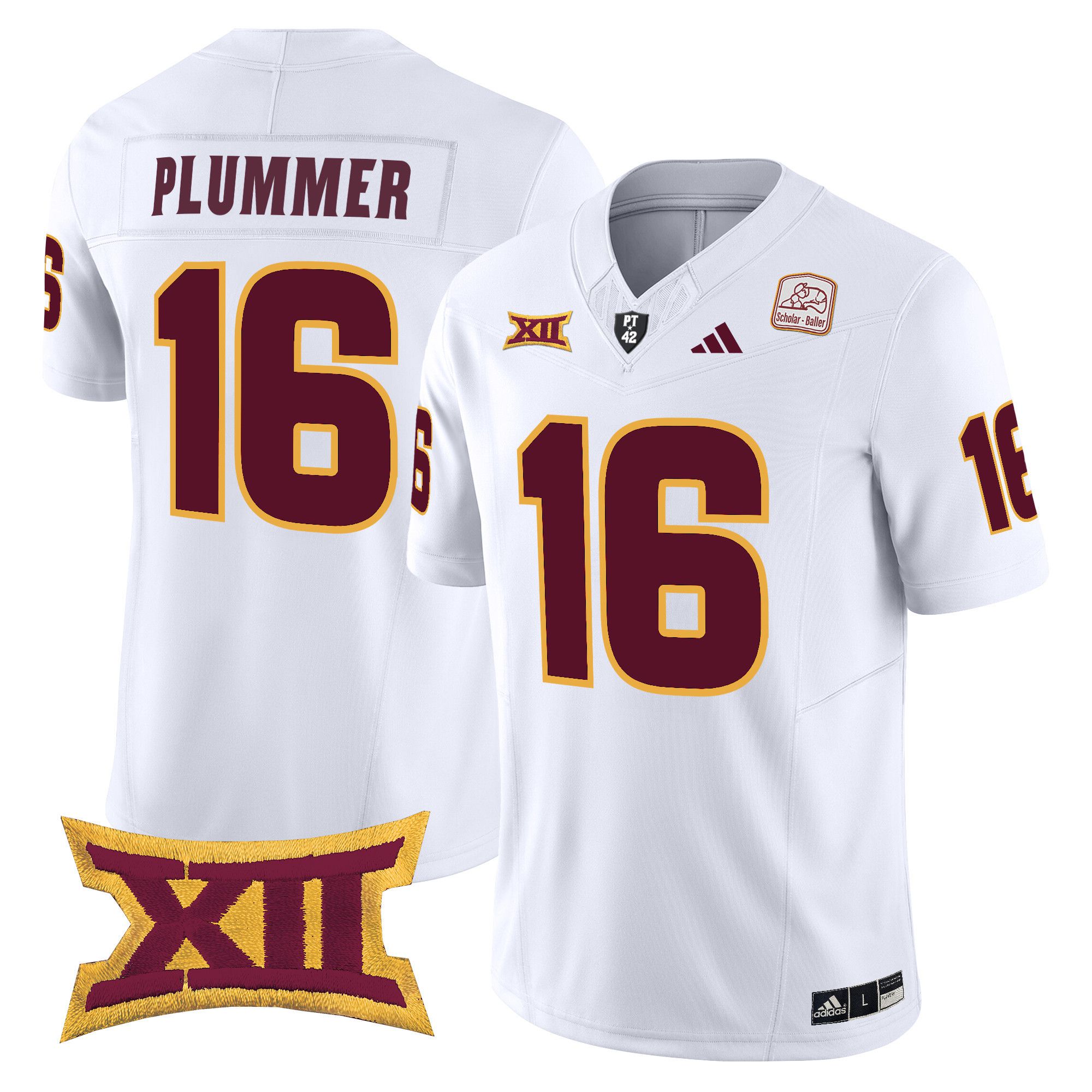 Men Arizona State Sun Devils #16 Plummer White Red 2024 Vapor Limited NCAA Jersey